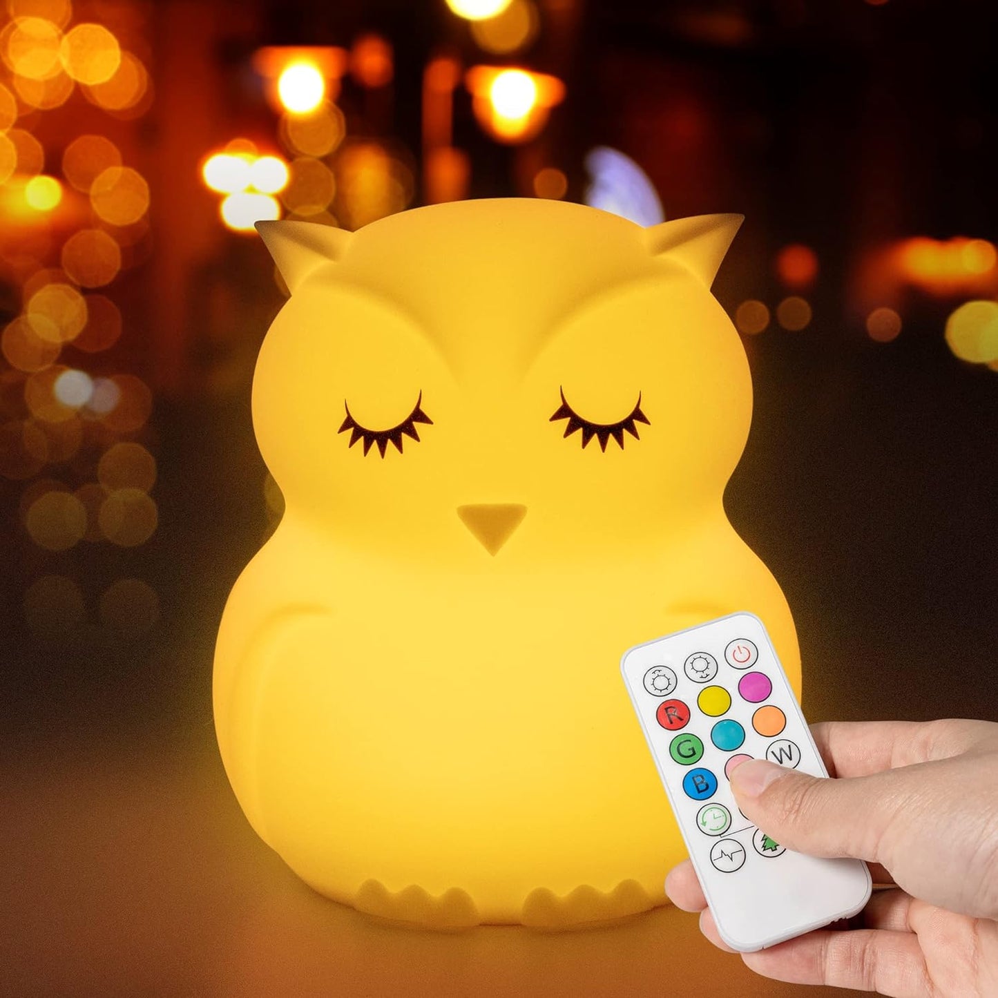 Mamtopia Owl Night Light for Toddler Baby Nursery Night Lamp Children Room Decor Silicone Kids Night Lights with Remote Control